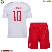 Otroške Nogometnih dresov Danska Christian Eriksen #10 Gostujoči EP 2024 Kratki rokavi (+ hlače)